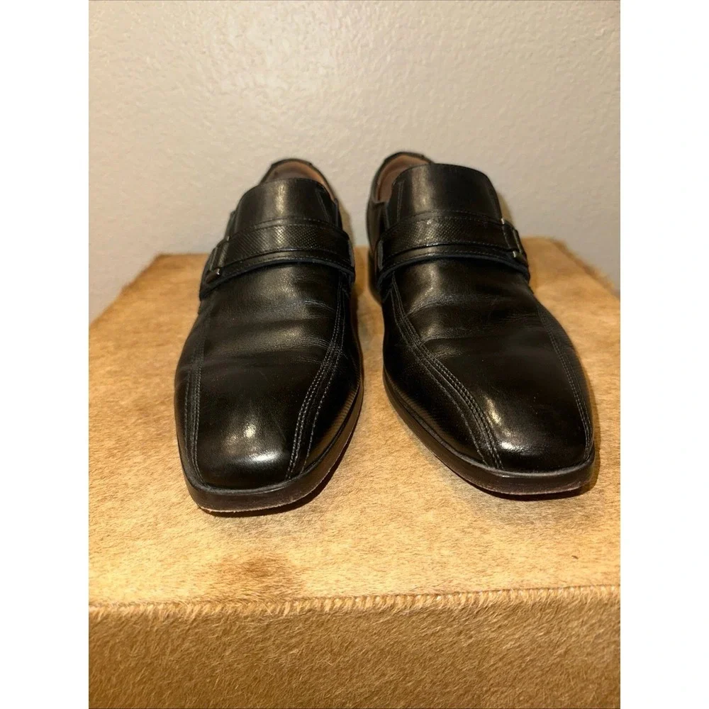 Johnston‎ & Murphy Domani Loafers Mens Size 9.5 M Black Leather Dress Shoes